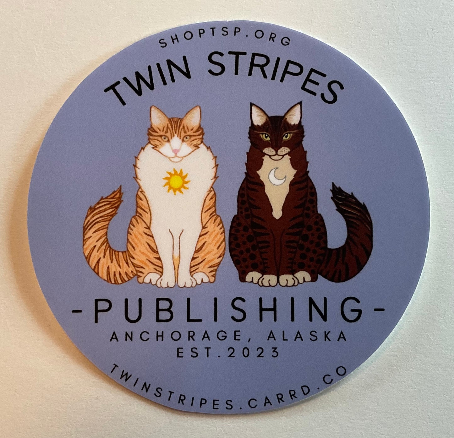 #000 Twin Stripes Publishing Logo 3"x3" Thick Vinyl Sticker